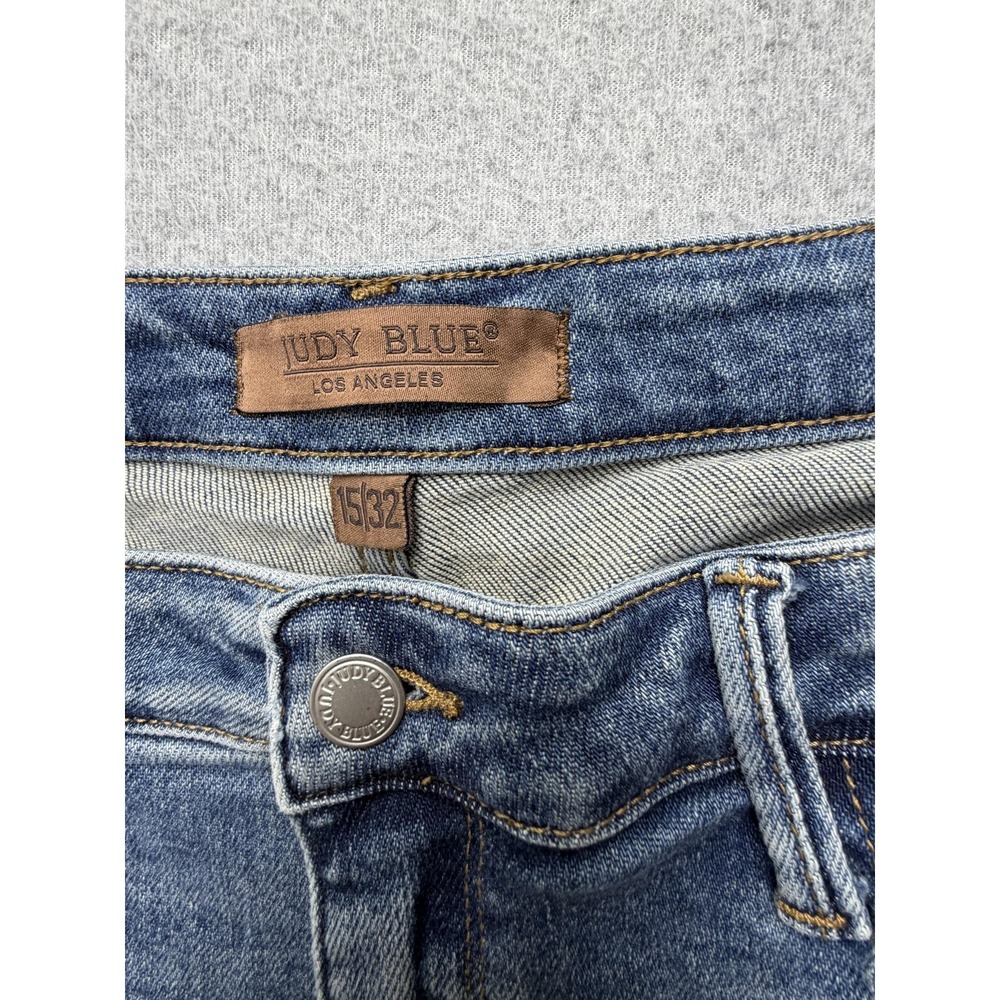 Judy Blue Boyfriend Jeans Womens 15/32 Blue Medium Wash Mid Rise Stretch Denim - Picture 6 of 11